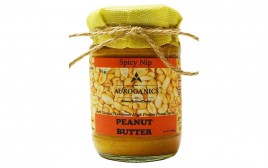 Auroganics Spicy Nip Peanut Butter   Glass Jar  250 grams
